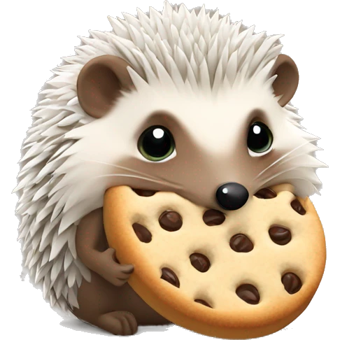 Hedgehog eating a cookie emoji