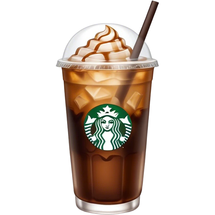 Starbuck ice coffee with ice cubes emoji