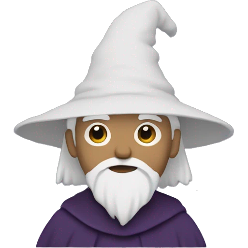 wizard in mininalism Notion app style emoji