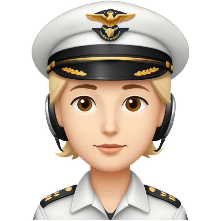 Pilot wearing a pilot hat. only the face emoji