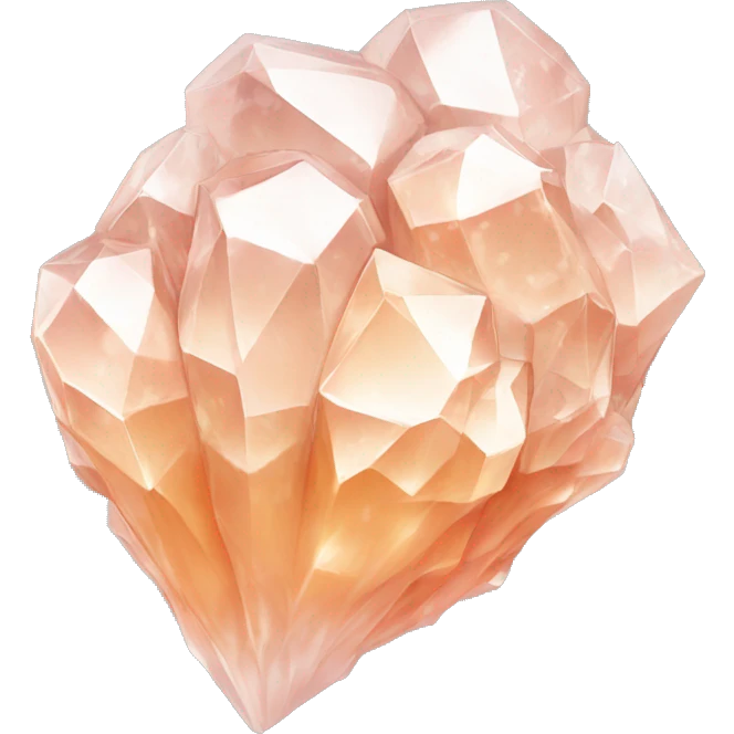 White and peach colored crystal cluster emoji