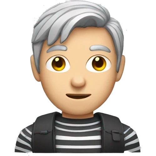 Burglar with striped jumper and grey hair emoji