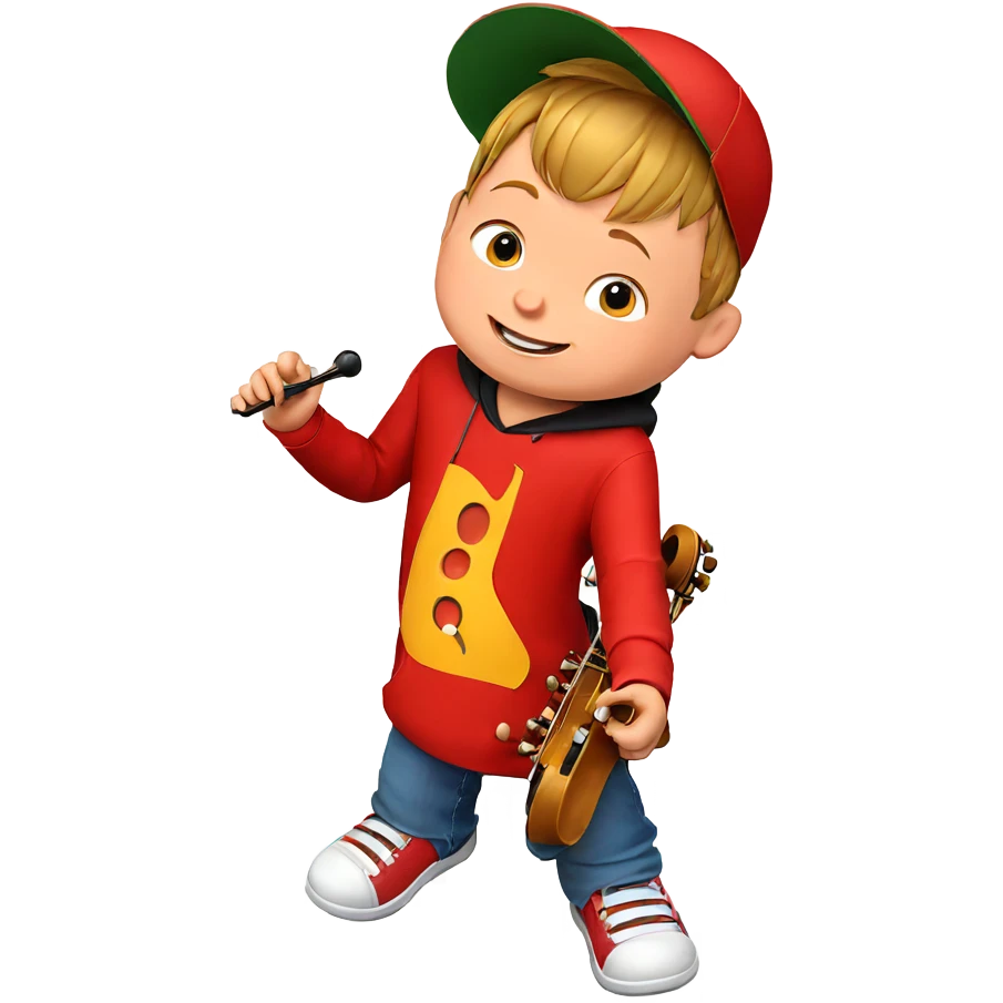 happy boy with instrument emoji