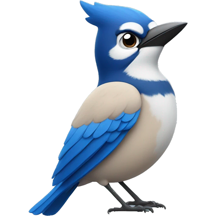 Blushing bluejay emoji
