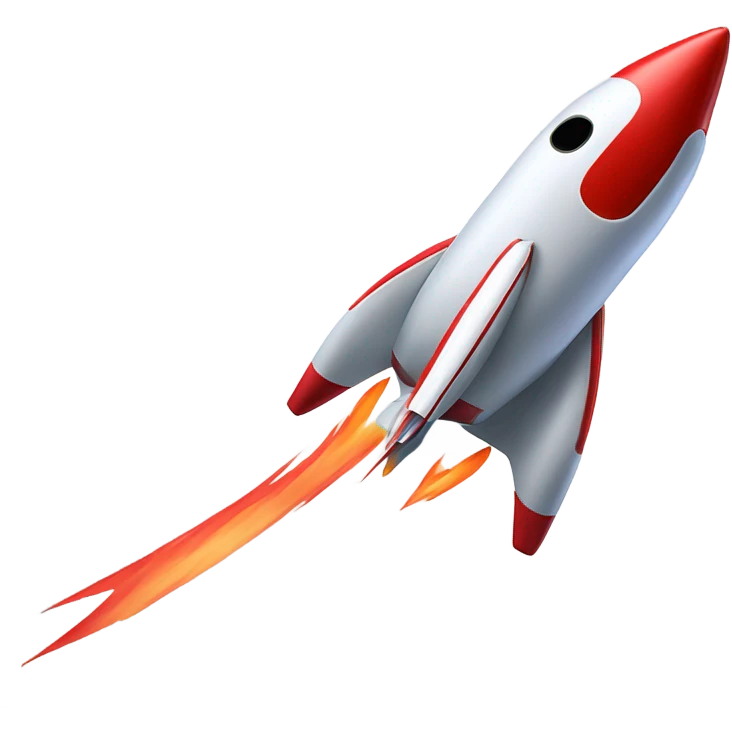 red flying rocket emoji