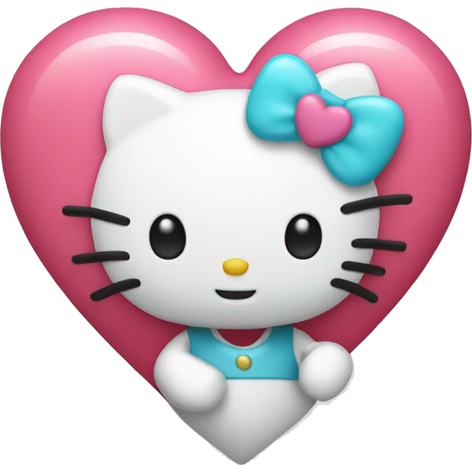hello kitty with heart emoji