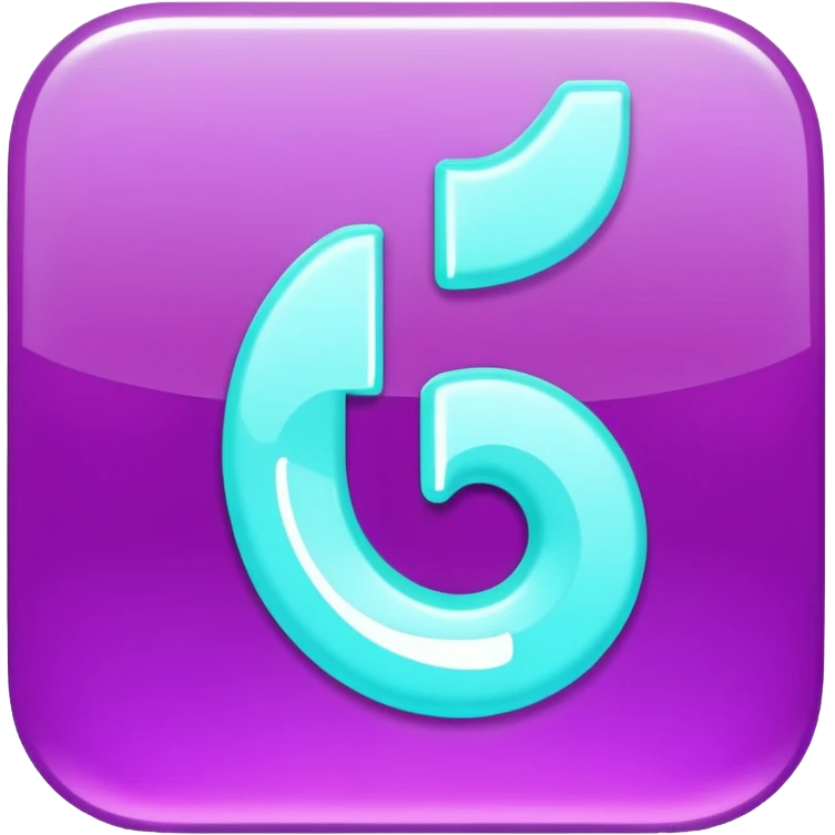 Purple and Cian Symbol of TikTok app emoji