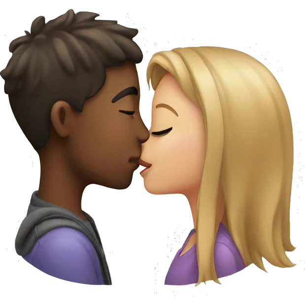 girl kissing guy emoji