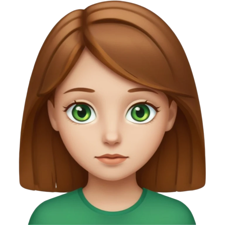 Very light brown haired gorl with green eyes  emoji