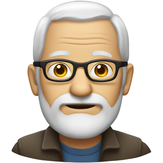 Old man glasses receding white hair no facial hair emoji