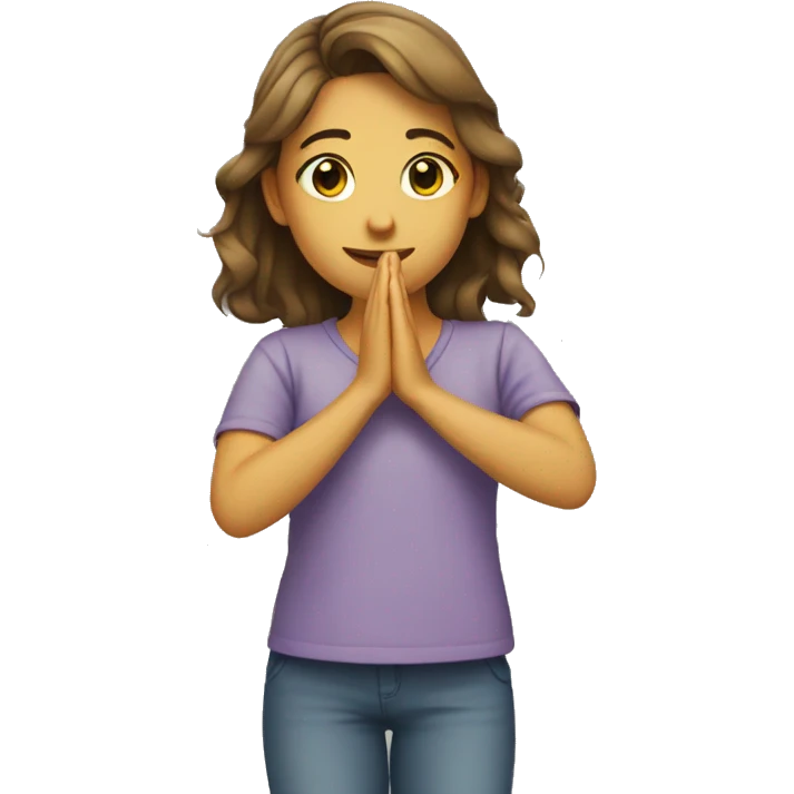 Girl bowing to a crowd emoji