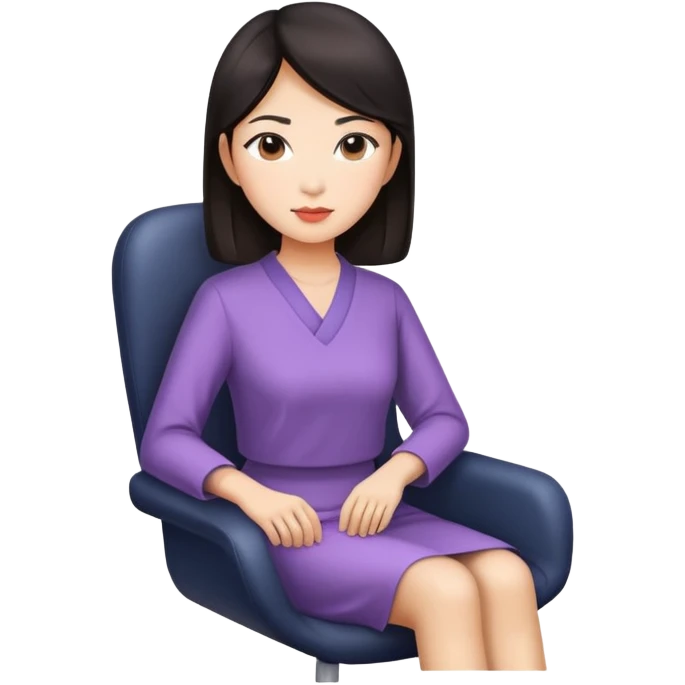 asian lady sitting on chair emoji