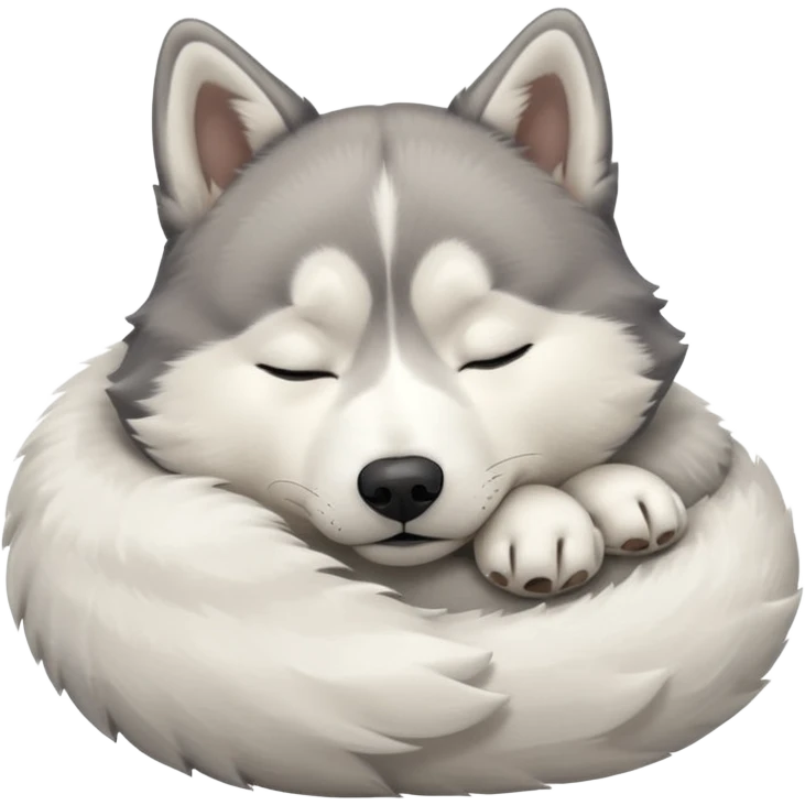 husky sleeping with eyes closed and nothing else is present emoji