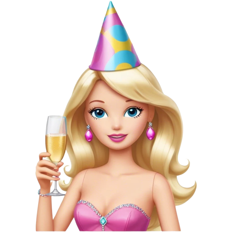 barbie with champagne emoji