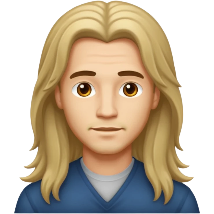 A man have a long hair emoji