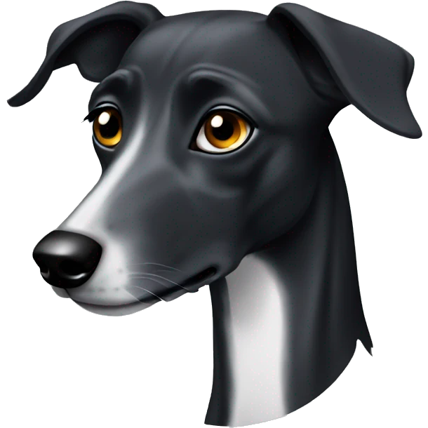 Black shaggy whippet  emoji