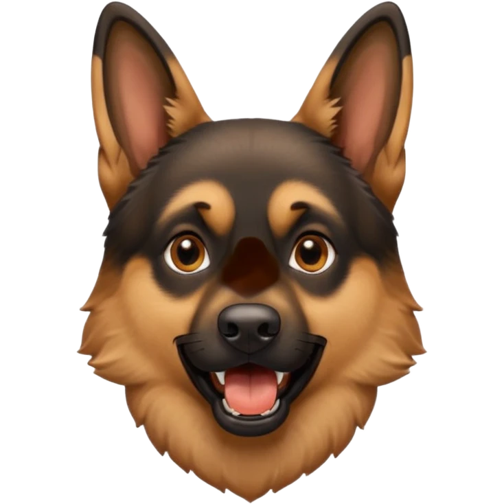german shepard head only barkingg mouth open fully emoji