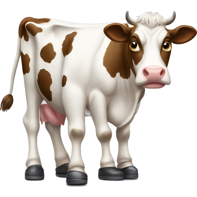 Cow wearing shoes emoji
