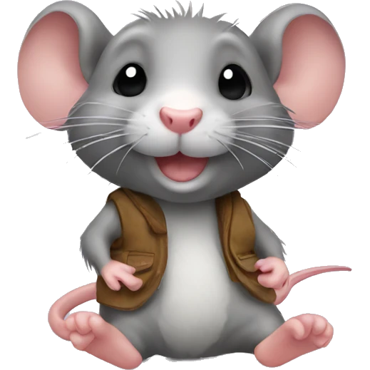 Cute rat with sandals  emoji