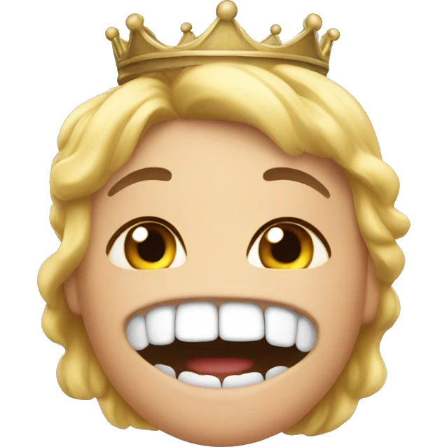 gritted teeth, crown, little girl  emoji