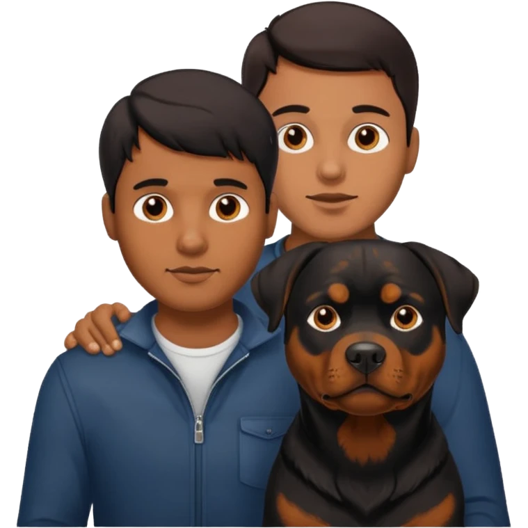 Rottweiler with man  emoji