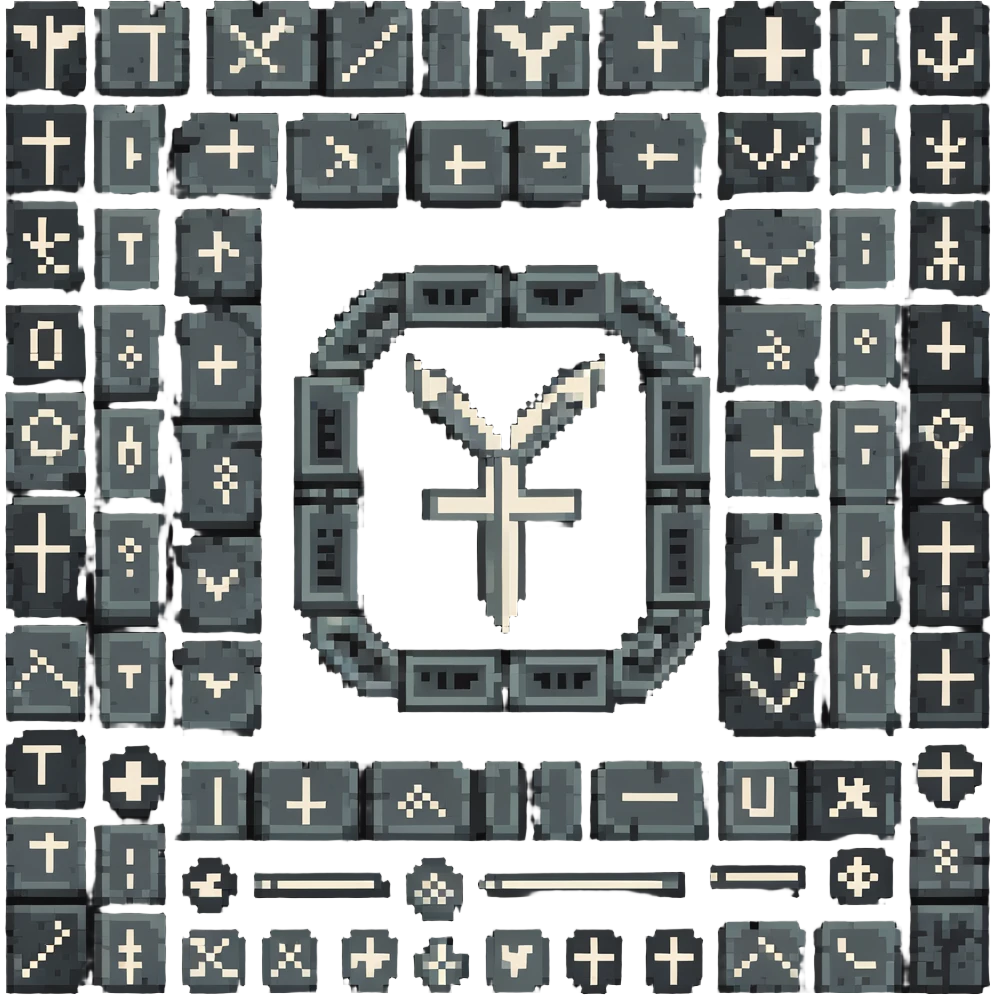 ancient nordic rune symbols with stone texture emoji