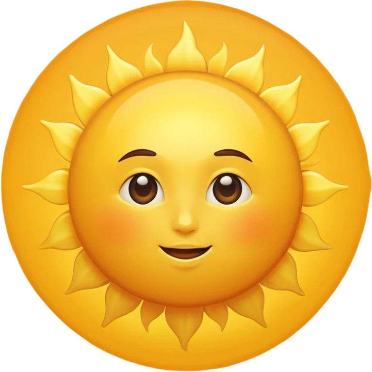 no facial features (no eyes, no mouth, no nose),a yellow sun, bright and shining emoji