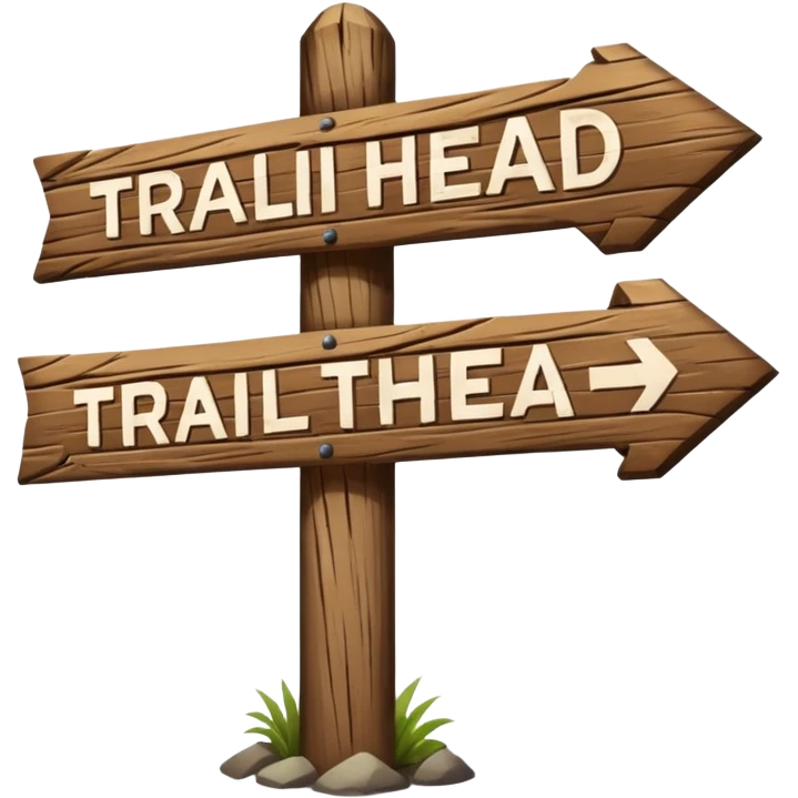 Wooden trailhead sign emoji
