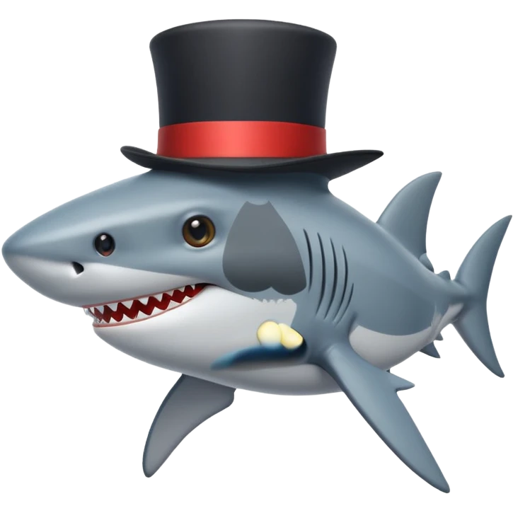 Shark with a top hat emoji