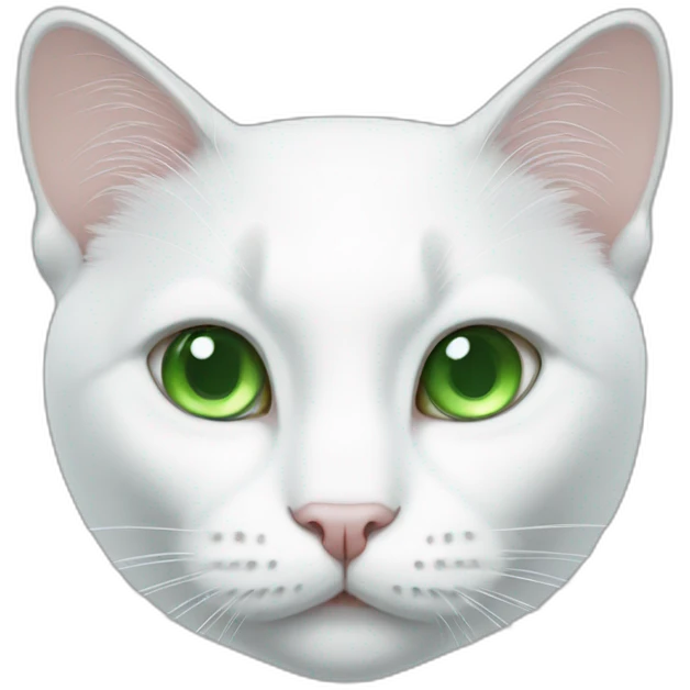 white cat with green eyes  emoji
