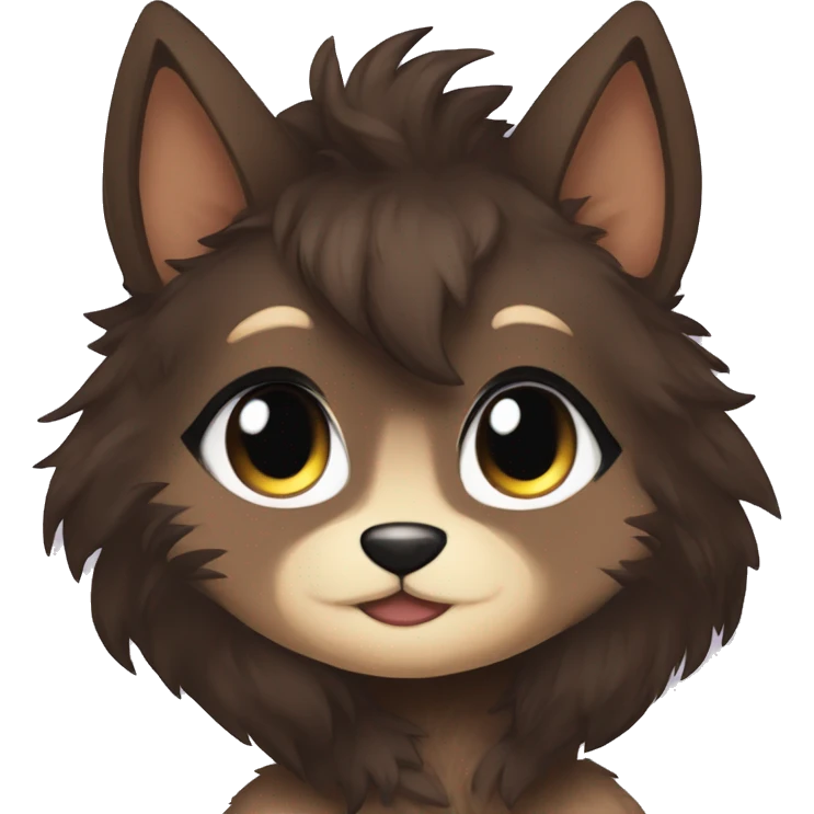 Anthro Shy Cute Cool Edgy Pretty Chibi Dark Brown Furry Animal Anthro Sona emoji