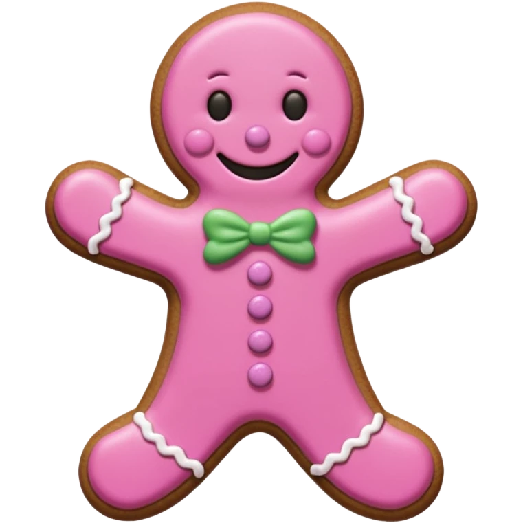 pink gingerbread man emoji
