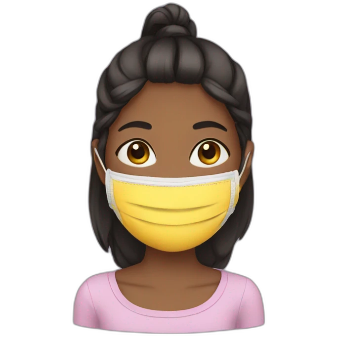 a girl put on mask emoji