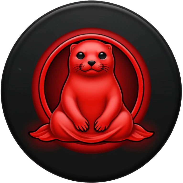 iOS sticker, summoning seal, black circle, red symbol, minimal emoji