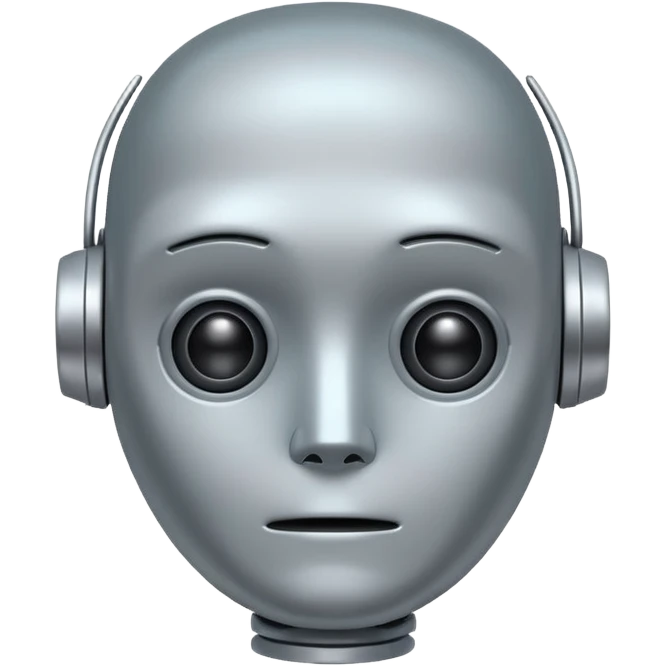 sad robot, pastel colors, simple expressive face emoji