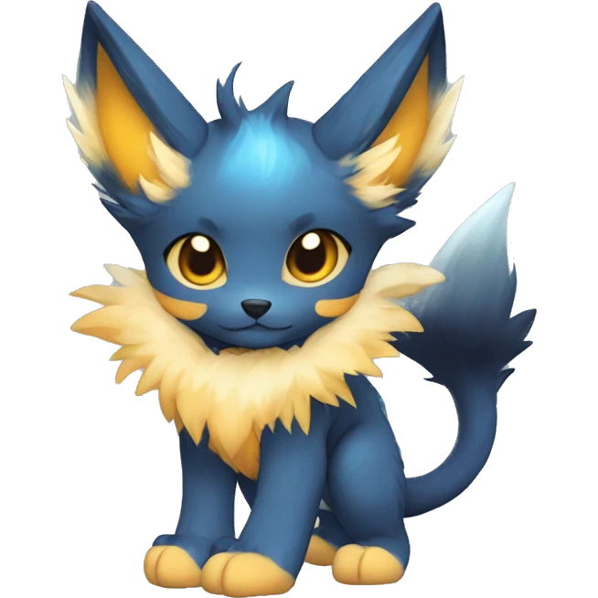 Anthro-Edgy-Cool-Blue-Yellow-Beige-Orange-Contrast-Colors-Fantasy-Fur-Sona-Chibi-Shiny-Fakémon-Hybrid full body emoji