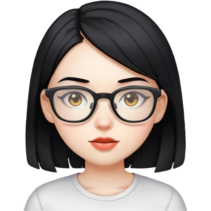 gamer, black hair girl with glasses emoji