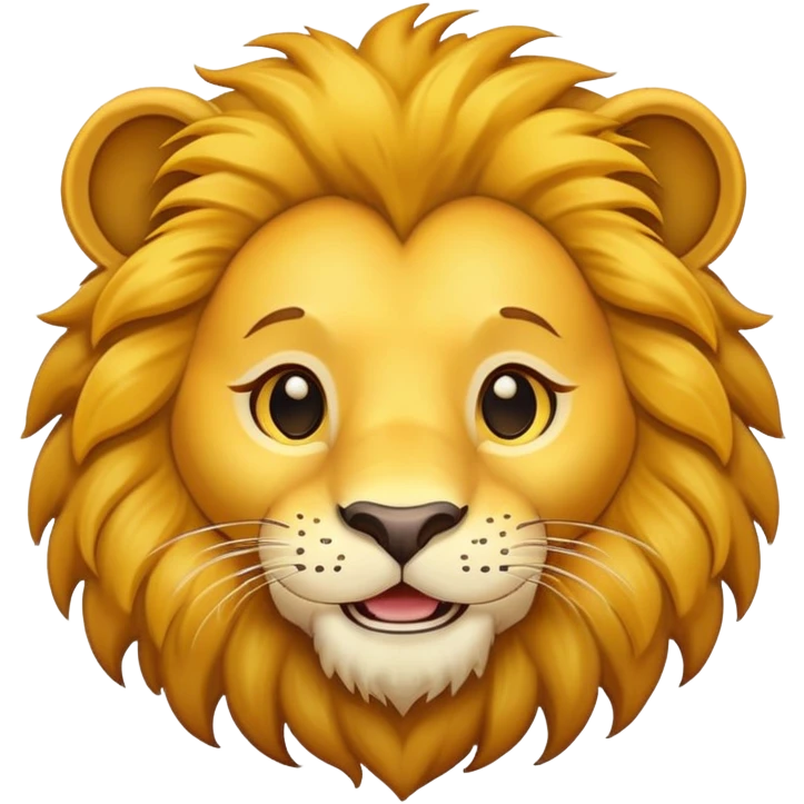 simple cartoon lion face emoji