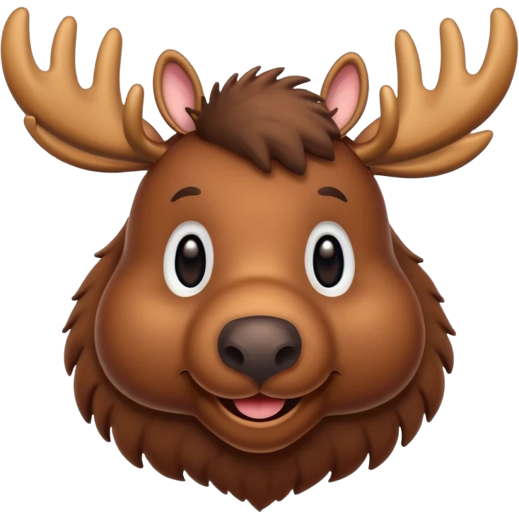 cute moose with a friendly smile emoji