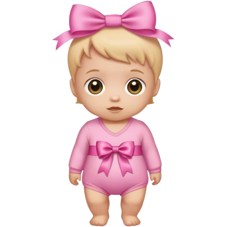 pink baby with ribbon small emoji