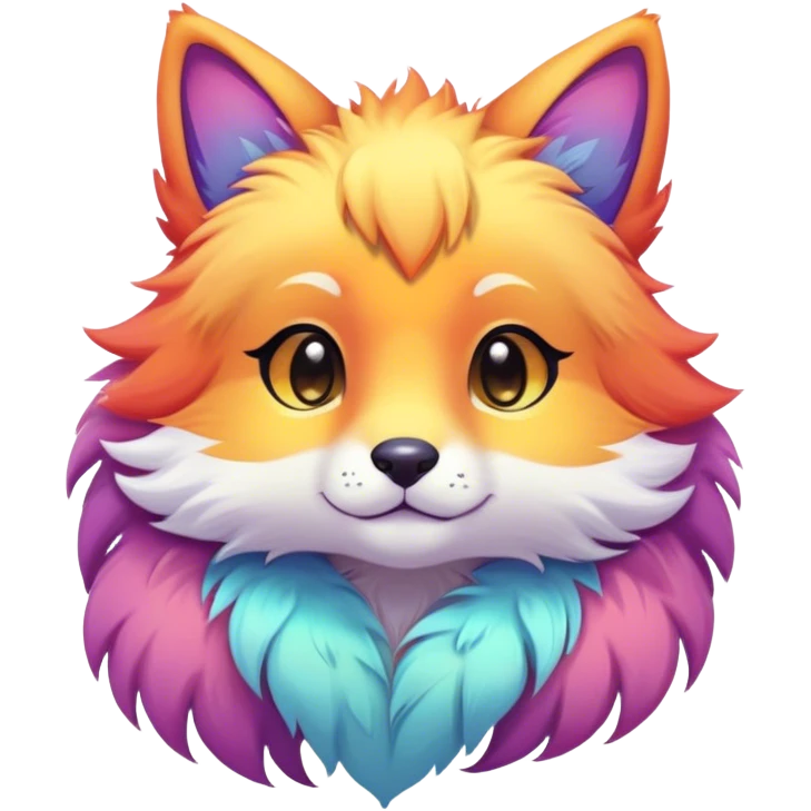 Kawaii bright fantasy ethereal anthro fursona animal emoji