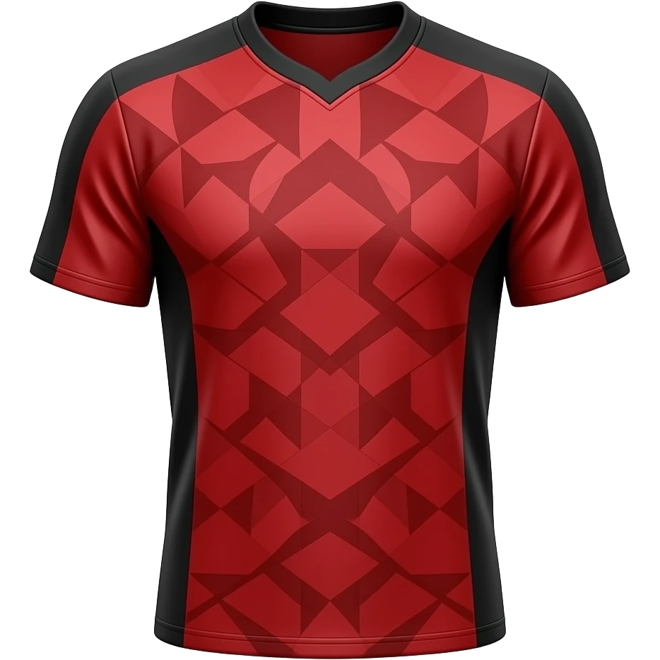 Camiseta de fútbol roja y negro emoji