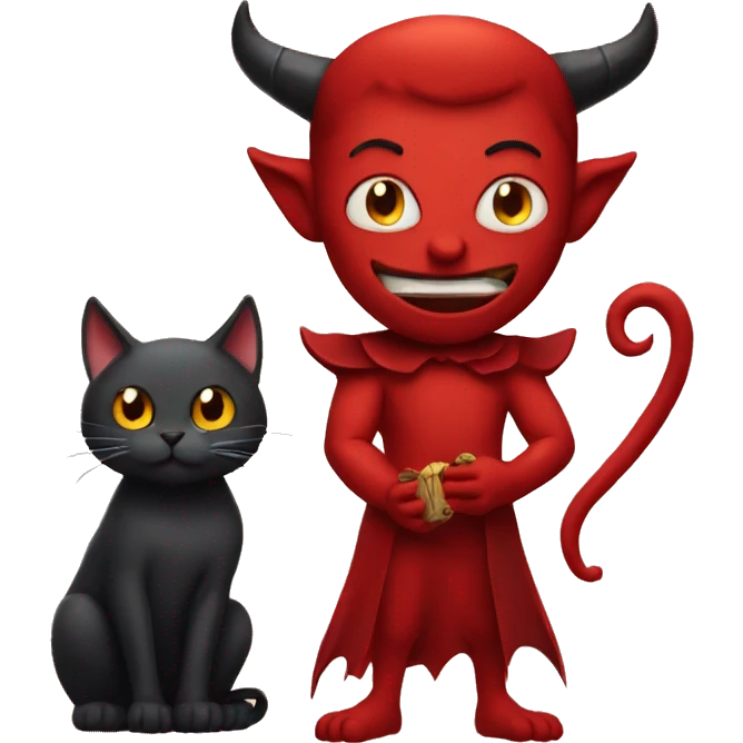 Devil holding a cat emoji