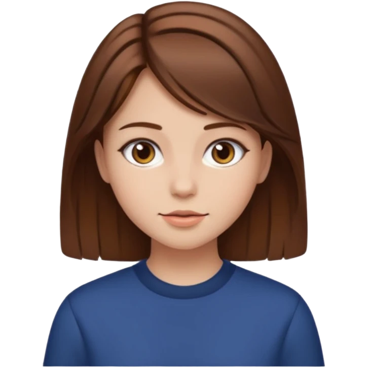 Chica con pelo marron aesthetic emoji