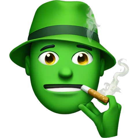 green guy smoking green emoji