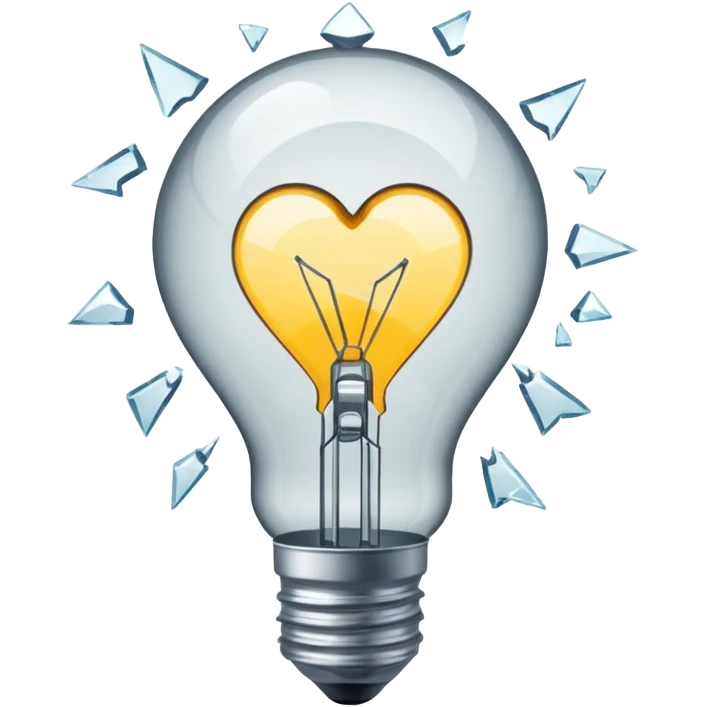 a broken light bulb is like a broken heart emoji
