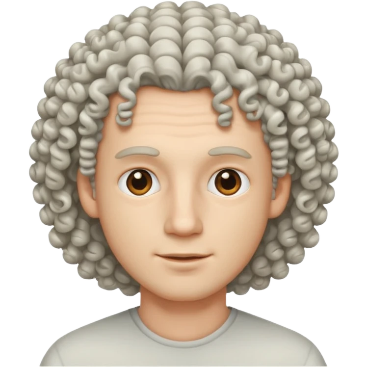 a man, white skin, curly hair emoji