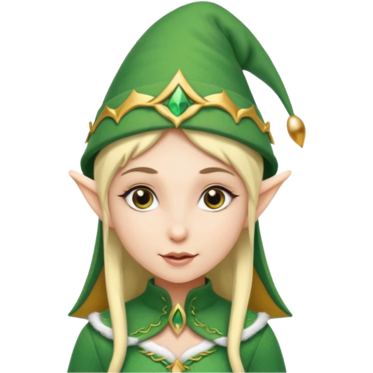 elf girl with elf hat emoji