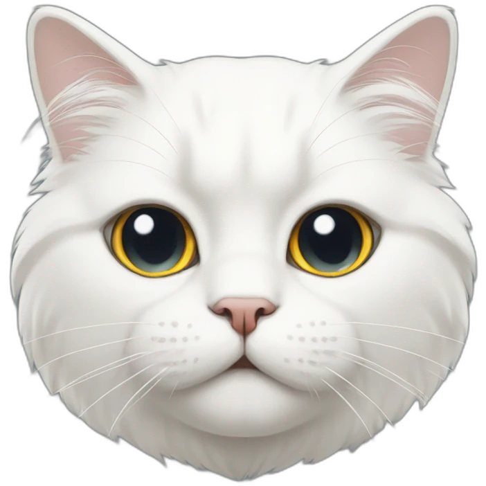 persian white cat head emoji