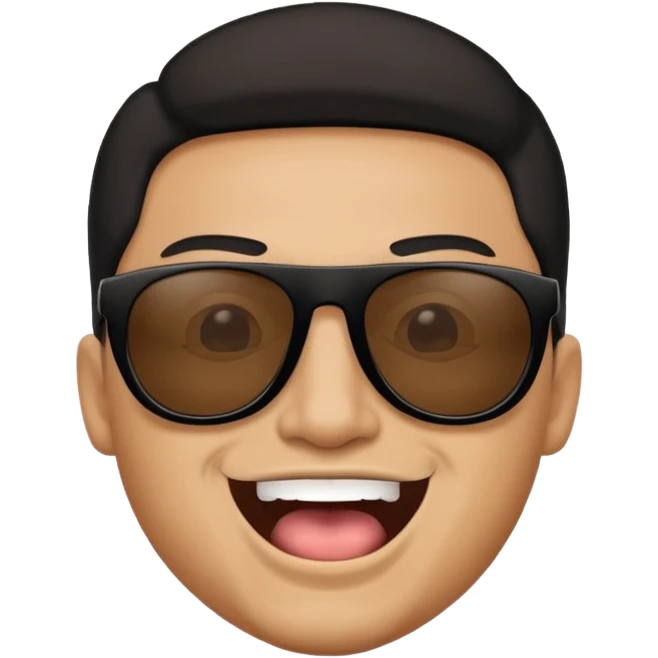 a bold man with black sunglasses and his mouth opened emoji